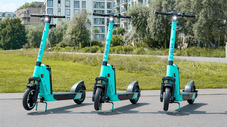 The company&#39;s e-scooters. Pic: Tier