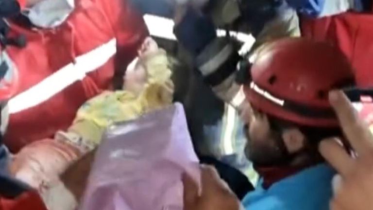 Turkey-Syria earthquake: Moment seven-month-old is pulled from rubble 139 hours after quake