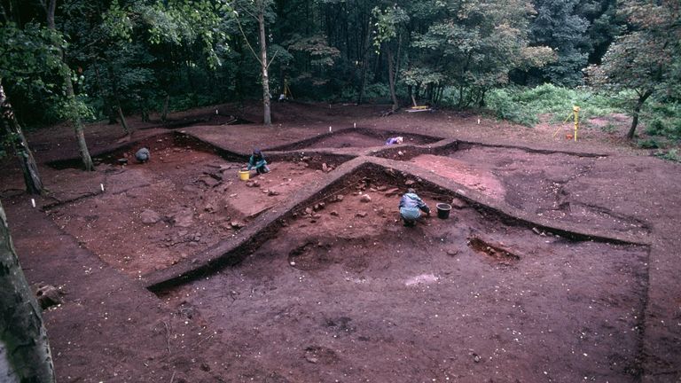 Undated handout photo issued by the University of York of a Viking burial mound at Heath Wood being excavated. The first solid scientific evidence that Vikings brought dogs and horses to Britain has been discovered by archaeologists. Issue date: Wednesday February 1, 2023.