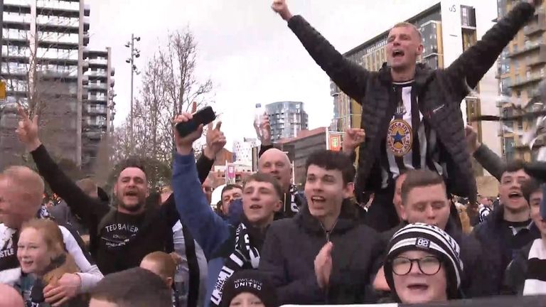 Newcastle United fans in Wembley
