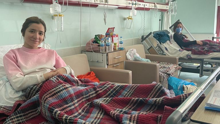 Elife (left) and Zeynep are now recovering in hospital 