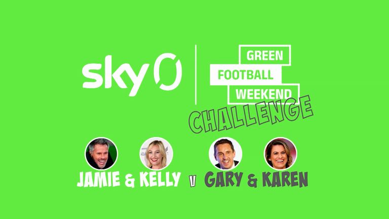 Green Football Weekend Challenge | Gary Neville & Karen Carney vs Jamie Carragher & Kelly Cates