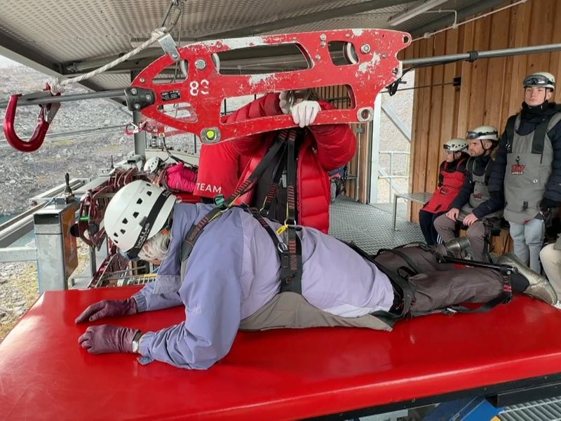 Care home resident, 85, fulfils wish to complete world's fastest zipline