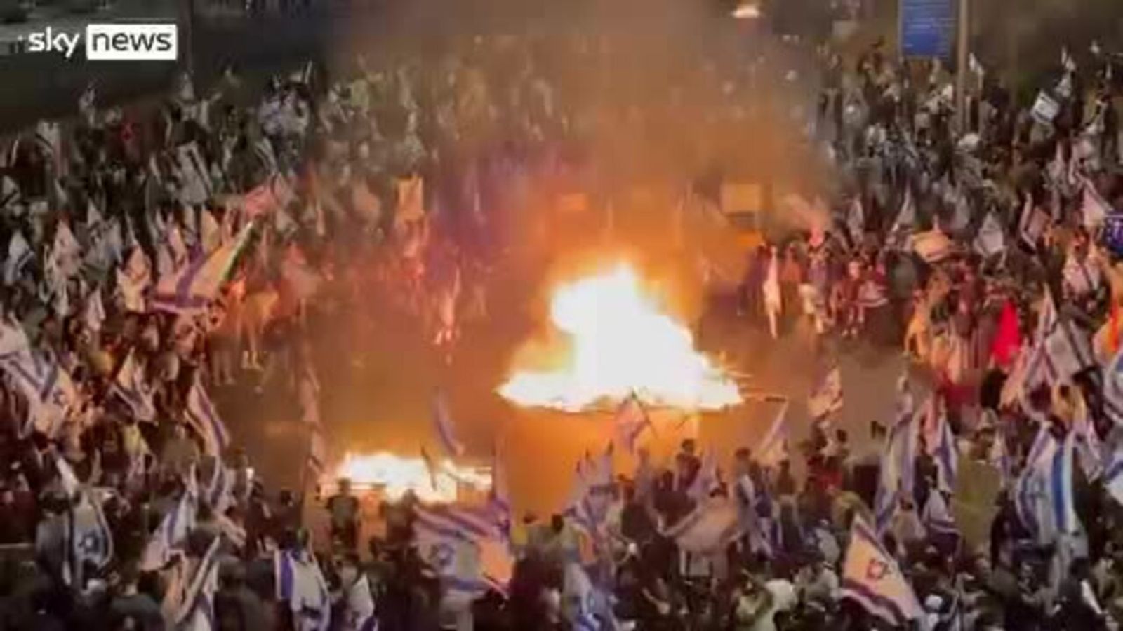 Huge protests erupt in Israel | World News | Sky News