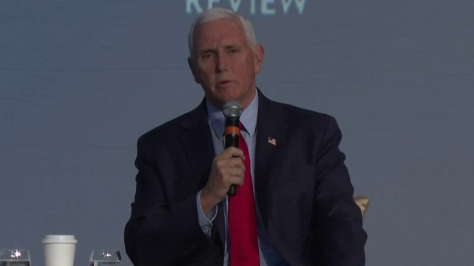 Republican presidential candidate Mike Pence addresses the North