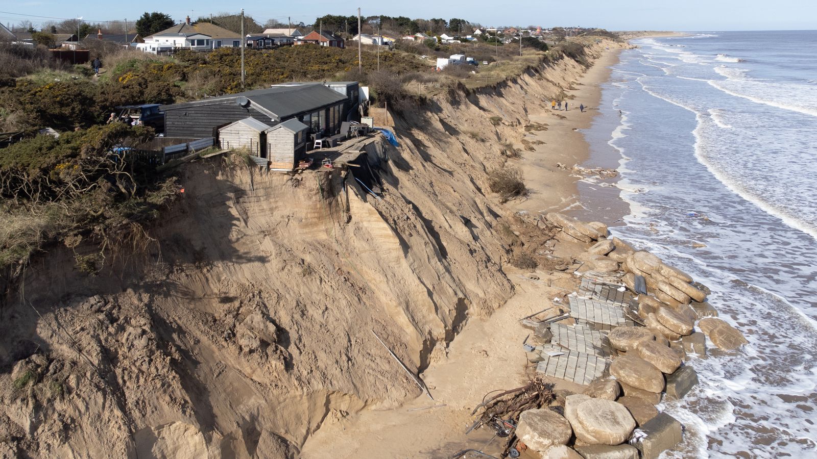 Demolition of houses along Norfolk coastline as erosion takes its toll
