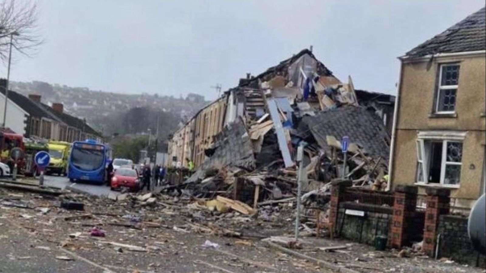 One dead and three in hospital after suspected gas explosion in Swansea