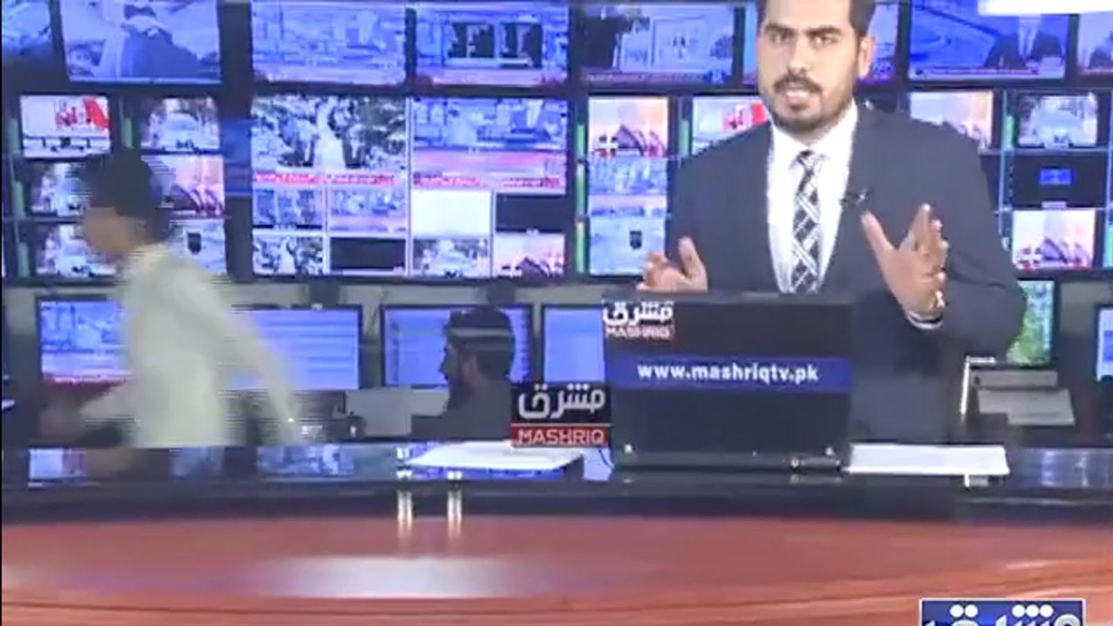 Quake rattles Pakistan news reader live on air | World News | Sky News