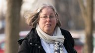 Auriol Grey arriving at Peterborough Crown Court, Cambridgeshire, for sentencing for the manslaughter of 77-year-old cyclist who had "angered" her by being on the pavement