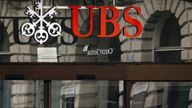 The logos of the Swiss banks Credit Suisse and UBS are displayed at Paradeplatz in Zurich, Switzerland. Pic: AP