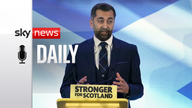 Humza Yousaf speaking at Murrayfield Stadium in Edinburgh, after it was announced that he is the new Scottish National Party leader, and will become the next First Minister of Scotland. Picture date: Monday March 27, 2023.