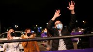 People wearing face masks attend the first drive-in concert in Bogota. Pic: Reuters