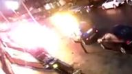 CCTV shows the moment a man is set on fire in Edgbaston, Birmingham. The victim suffered burns to his face after he was sprayed with an unknown substance on Shenstone Road in Edgbaston, just after 7pm on Monday.