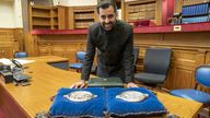 Humza Yousaf with the Great Seal of Scotland after being sworn in as First Minister of Scotland at the Court of Session, Edinburgh. Picture date: Wednesday March 29, 2023.