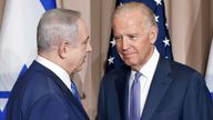 Benjamin Netanyahu (L) and Joe Biden. File pic: AP