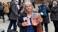 Joy Dove, the mother of Jodey Whiting, outside the Royal Courts of Justice in London, is asking the Court of Appeal judges to grant a new inquest into the death of her daughter, Jodey Whiting, who killed herself in 2017. Picture date: Tuesday January 31, 2023.