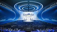 For use in UK, Ireland or Benelux countries only BBC handout of a computer generated image of how the 2023 Eurovision Song Contest stage will look. The international music show will take place at the 11,000-capacity Liverpool Arena in May, culminating in the grand final on Saturday 13, after the city was chosen to host the competition on behalf of 2022 winners Ukraine. Issue date: Thursday February 2, 2023