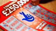 File pic. National Lottery scratch card. Pic: AP