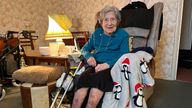 Pat Jopson, a 100-year-old widow, whose family live on the other side of the country. She is one of the 25% of adults in the UK who experience loneliness. 