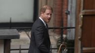 Prince harry arrives at the High Court for the second day running