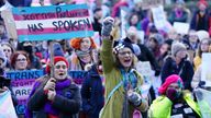 People take part in a demonstration for trans rights outside the UK Government Office at Queen Elizabeth House in Edinburgh. The UK Government made the decision on Monday to block the Gender Recognition Reform (Scotland) Bill, passed by the Scottish Government in December, to prevent it obtaining Royal Assent and becoming law. Picture date: Thursday January 19, 2023.