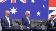 Prime Minister Rishi Sunak during a meeting with US President Joe Biden and Prime Minister of Australia Anthony Albanese 