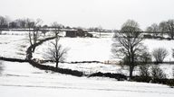 Snow covered fields near Menwith Hill in North Yorkshire. Picture date: Sunday March 12, 2023.