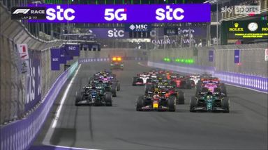 Alonso gets ahead of Perez on lights out!