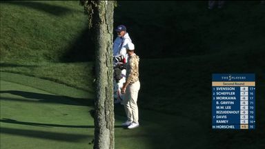 Horschel throws club at caddie after chip-in eagle