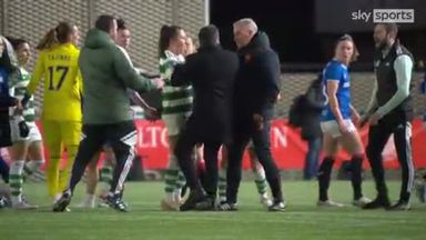 Rangers coach appears to aim headbutt at Celtic boss Alonso