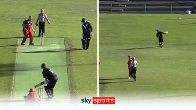 Furious batsman throws helmet and bat after 'Mankad' dismissal!