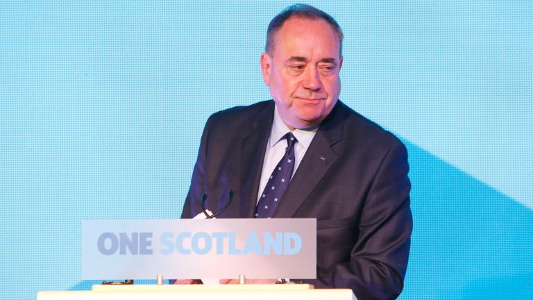 First Minister of Scotland Alex Salmond during a press conference at Dynamic Earth in Edinburgh after Scotland rejected independence in the Scottish independence referendum.