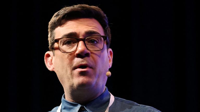 Mayor of Greater Manchester Andy Burnham talks at the &#39;Convention of the North&#39; conference in Manchester, Britain, January 25, 2023. REUTERS/Phil Noble