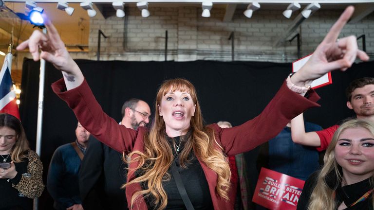 Labour Deputy Leader, Angela Rayner at the launch of the Labour Party&#39;s campaign for the May local elections in Swindon, Wiltshire. A total of 230 local authorities are holding contests on May 4, ranging from small rural councils to some of the largest towns and cities. Picture date: Thursday March 30, 2023.