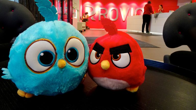 FILE PHOTO: Angry Birds game characters are seen at the Rovio headquarters in Espoo, Finland March 13, 2019. Picture taken March 13, 2019. REUTERS/Anne Kauranen/File Photo