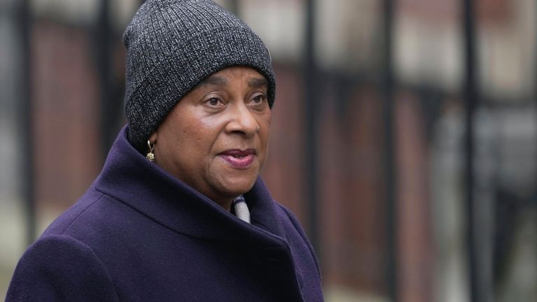 Doreen Lawrence arrives at the Royal Courts Of Justice, in London, Wednesday, March 29, 2023, for a phone hacking lawsuit against the publisher of The Daily Mail.  Associated Newspapers Ltd. argued in a London court Wednesday that the Duke of Sussex and others including Elton John and actress Elizabeth Hurley, waited too long to file their lawsuits. (AP Photo/Kin Cheung)
