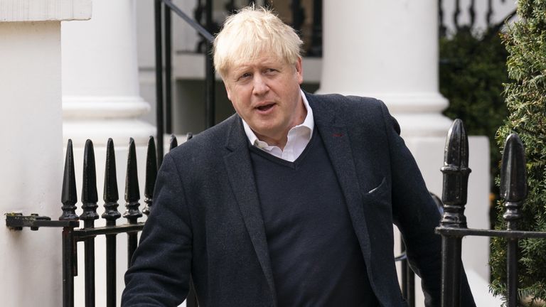Former prime minister Boris Johnson leaves his home in London, the day after his appearance before the Commons Privileges committee over his denials of No 10 parties during the pandemic. In testimony lasting more than three hours, Mr Johnson insisted there was not a &#34;shred of evidence&#34; to show he lied to MPs. Picture date: Thursday March 23, 2023.