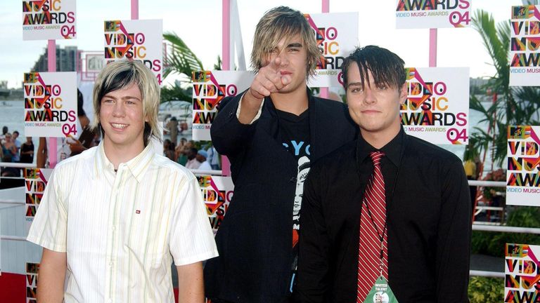 Busted arrive for the MTV Video Music Awards at the American Airlines Arena in Miami, 2004