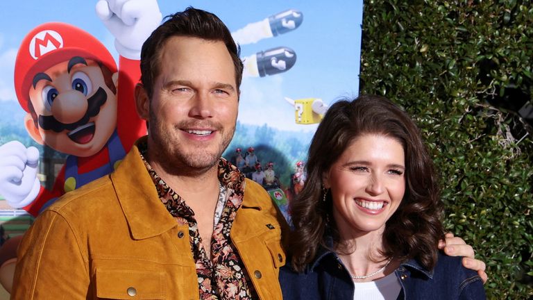 Chris Pratt and wife Katherine Schwarzenegger at Super Nintendo World at Universal Studios, Hollywood