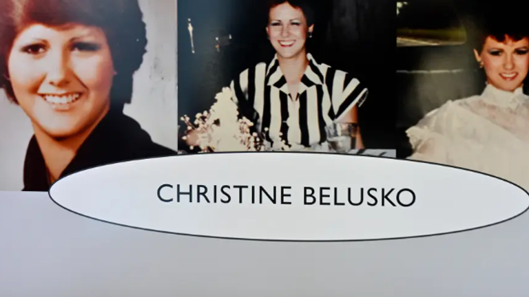 Police display photos of Christine Belusko