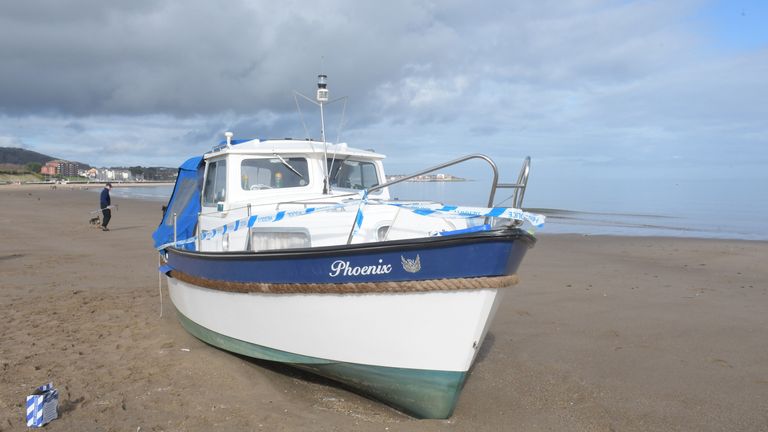 A crewless boat was discovered adrift in the sea at Colwyn Bay. Pic: North Wales Police