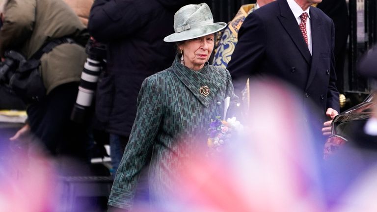 Princess Anne was also at the central London service. Pic: AP