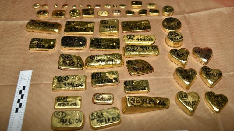  National Crime Agency (NCA) of bars of gold which were seized at Heathrow Airport in 2019.