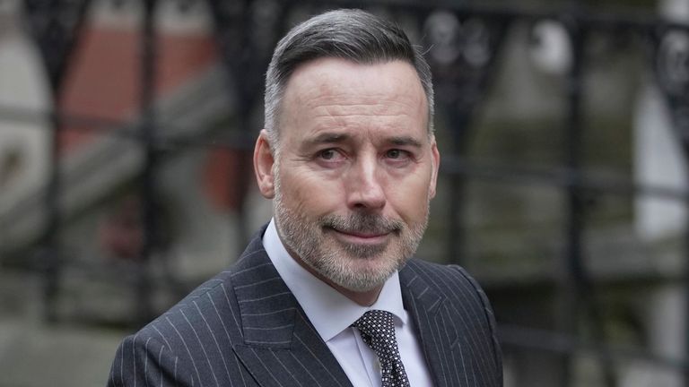 David Furnish, Elton John&#39;s husband, arrives the Royal Courts Of Justice in London, Wednesday, March 29, 2023. Elton John, Britain&#39;s Prince Harry and other celebrities are in a London court for a phone hacking lawsuit against the publisher of The Daily Mail. (AP Photo/Kin Cheung)
