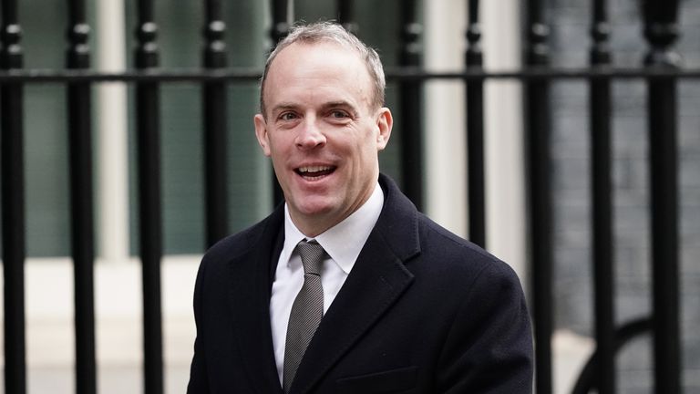 Deputy Prime Minister Dominic Raab arrives at 10 Downing Street, London, for a Cabinet meeting ahead of the Budget. Picture date: Wednesday March 15, 2023.
