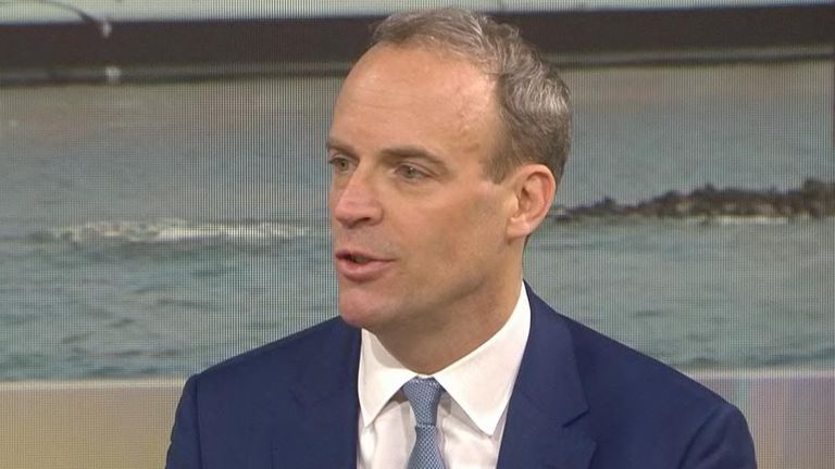 Dominic Raab says the government are looking at possibly housing migrants in barges instead of hotels