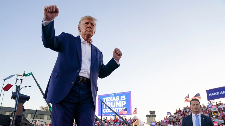 Donald Trump dances at a campaign rally in Waco, Texas.Photo: Associated Press