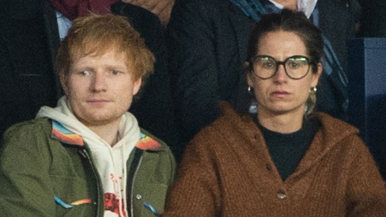 Ed Sheeran and his wife Cherry Seaborn attend the UEFA Champions League group A match between Paris Saint-Germain and Manchester City at Parc des Princes on September 28, 2021 in Paris, France. Pic: Zabulon Laurent/ABACA/Shutterstoc
