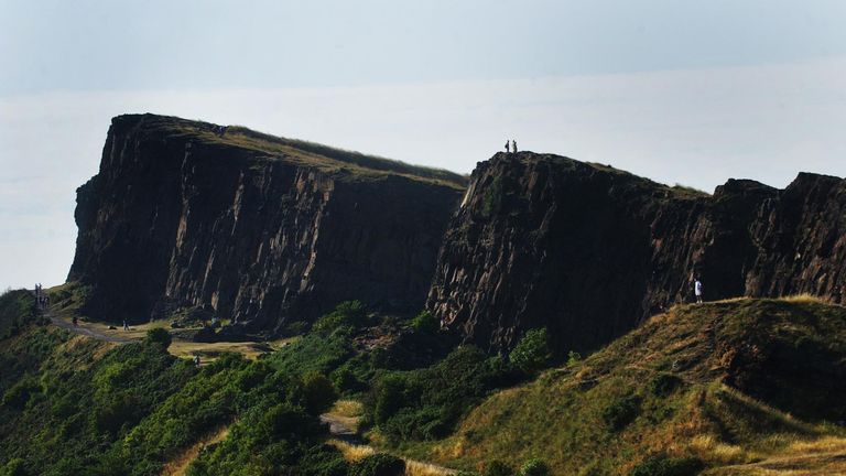 Picture shows rocks known as Arthur&#39;s Seat, in Edinburgh
