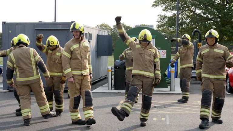 Kent fire and rescue service trainees